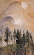Emily Carr Young Pines and Sky oil painting